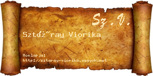 Sztáray Viorika névjegykártya
